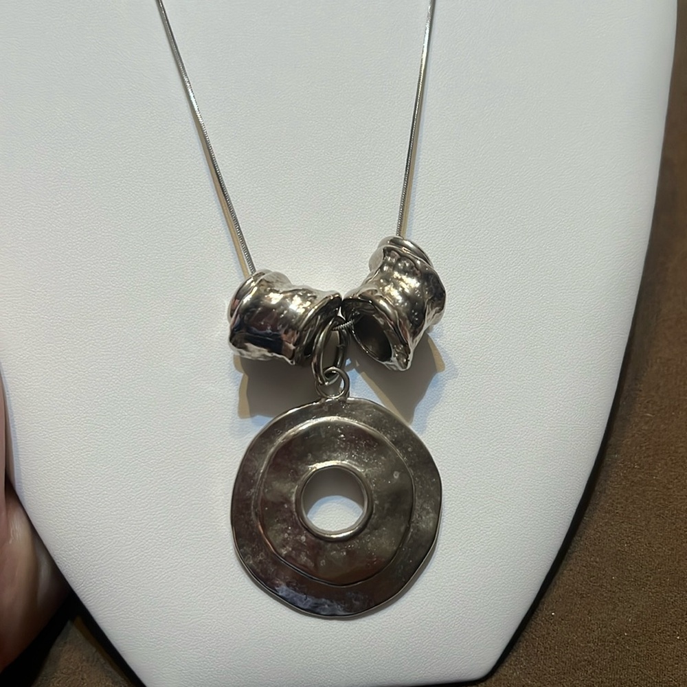 Long Silver Chunky Necklace